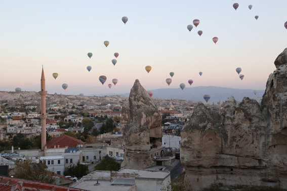 Hot air balloons over Goreme, Cappadocia