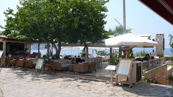 Al fresco dining at Kalkan restaurant, Turkey