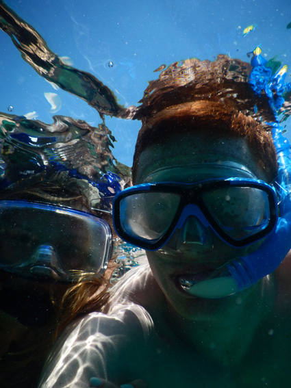 Snorkelling in crystal clear waters of the Med