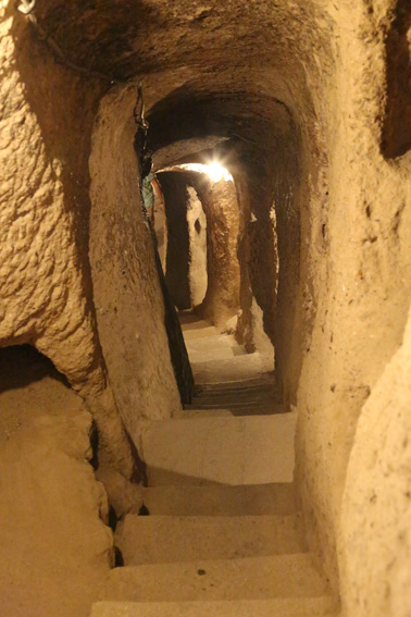 Tunnel in underground city in Cappadocia